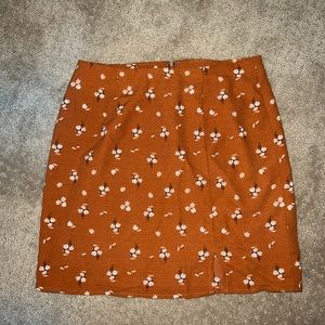 Aeropostale orange floral short pencil skirt